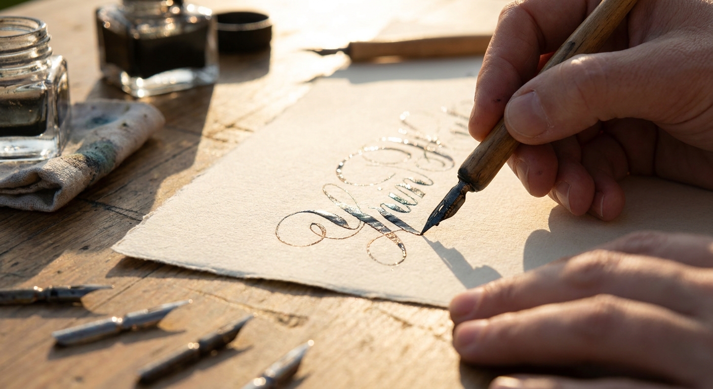 The Tactile Alchemy of Calligraphy: Transforming Pens, Ink, and Paper into Living Lines